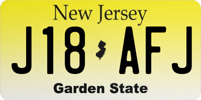 NJ license plate J18AFJ