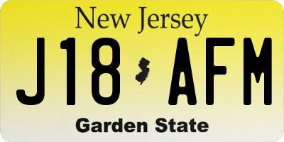 NJ license plate J18AFM