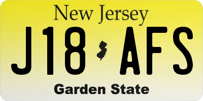 NJ license plate J18AFS