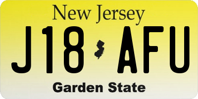NJ license plate J18AFU