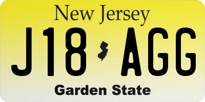 NJ license plate J18AGG