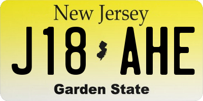 NJ license plate J18AHE