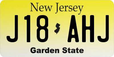 NJ license plate J18AHJ