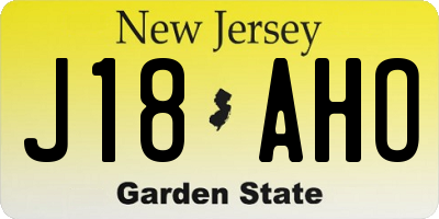 NJ license plate J18AHO