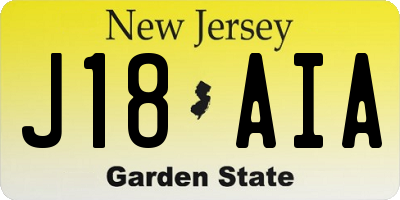 NJ license plate J18AIA