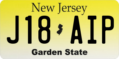 NJ license plate J18AIP