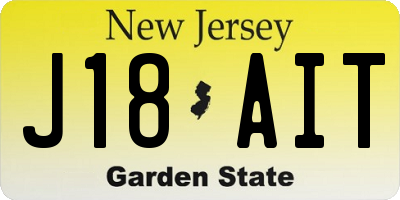 NJ license plate J18AIT