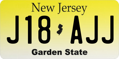 NJ license plate J18AJJ