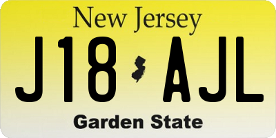 NJ license plate J18AJL