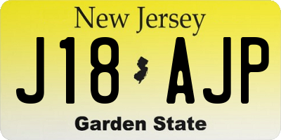 NJ license plate J18AJP