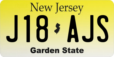 NJ license plate J18AJS
