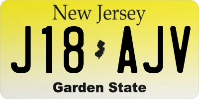NJ license plate J18AJV