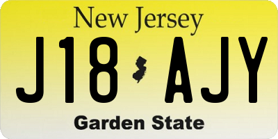 NJ license plate J18AJY