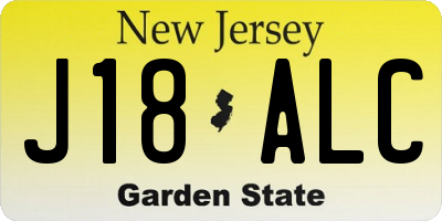 NJ license plate J18ALC