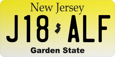 NJ license plate J18ALF