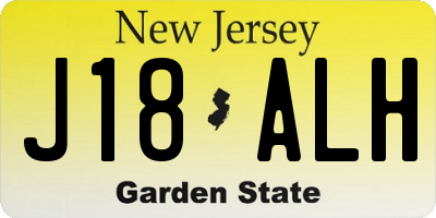 NJ license plate J18ALH
