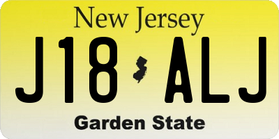 NJ license plate J18ALJ