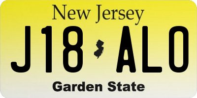 NJ license plate J18ALO