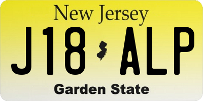 NJ license plate J18ALP
