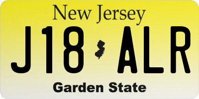 NJ license plate J18ALR