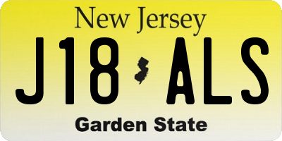 NJ license plate J18ALS