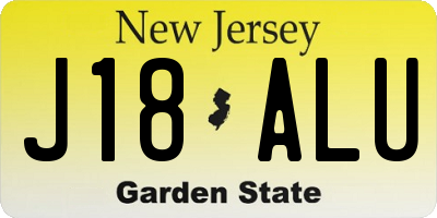 NJ license plate J18ALU