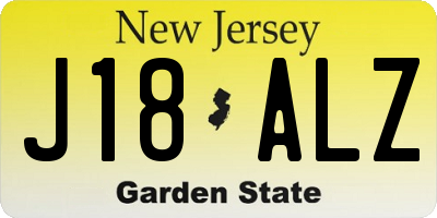 NJ license plate J18ALZ