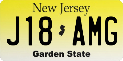 NJ license plate J18AMG