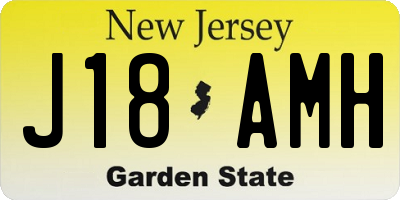 NJ license plate J18AMH