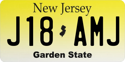 NJ license plate J18AMJ