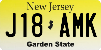 NJ license plate J18AMK