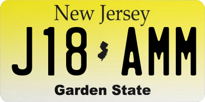 NJ license plate J18AMM