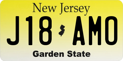 NJ license plate J18AMO