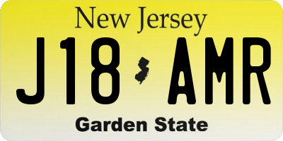 NJ license plate J18AMR