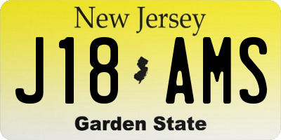 NJ license plate J18AMS