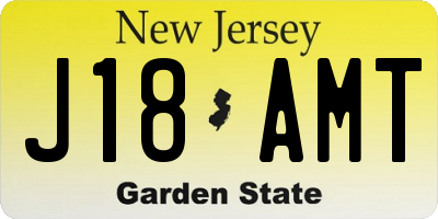NJ license plate J18AMT