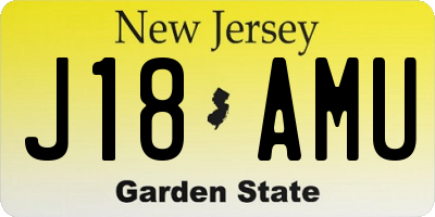 NJ license plate J18AMU