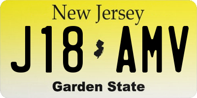 NJ license plate J18AMV