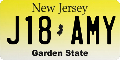 NJ license plate J18AMY