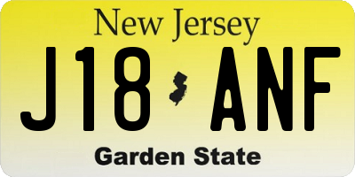 NJ license plate J18ANF