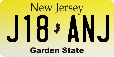 NJ license plate J18ANJ