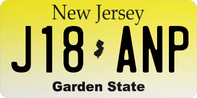NJ license plate J18ANP