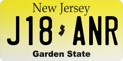 NJ license plate J18ANR