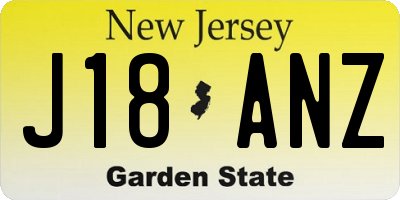 NJ license plate J18ANZ