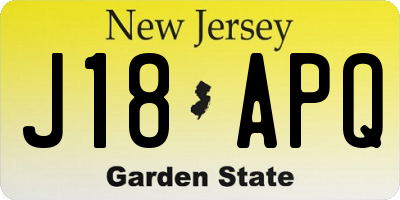 NJ license plate J18APQ