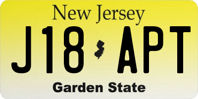 NJ license plate J18APT