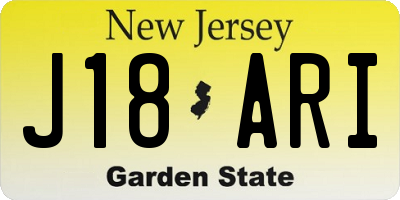 NJ license plate J18ARI