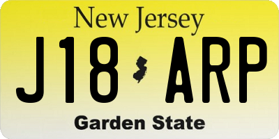 NJ license plate J18ARP