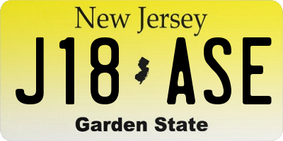 NJ license plate J18ASE