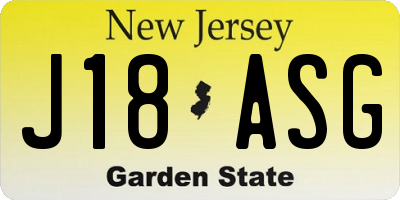 NJ license plate J18ASG